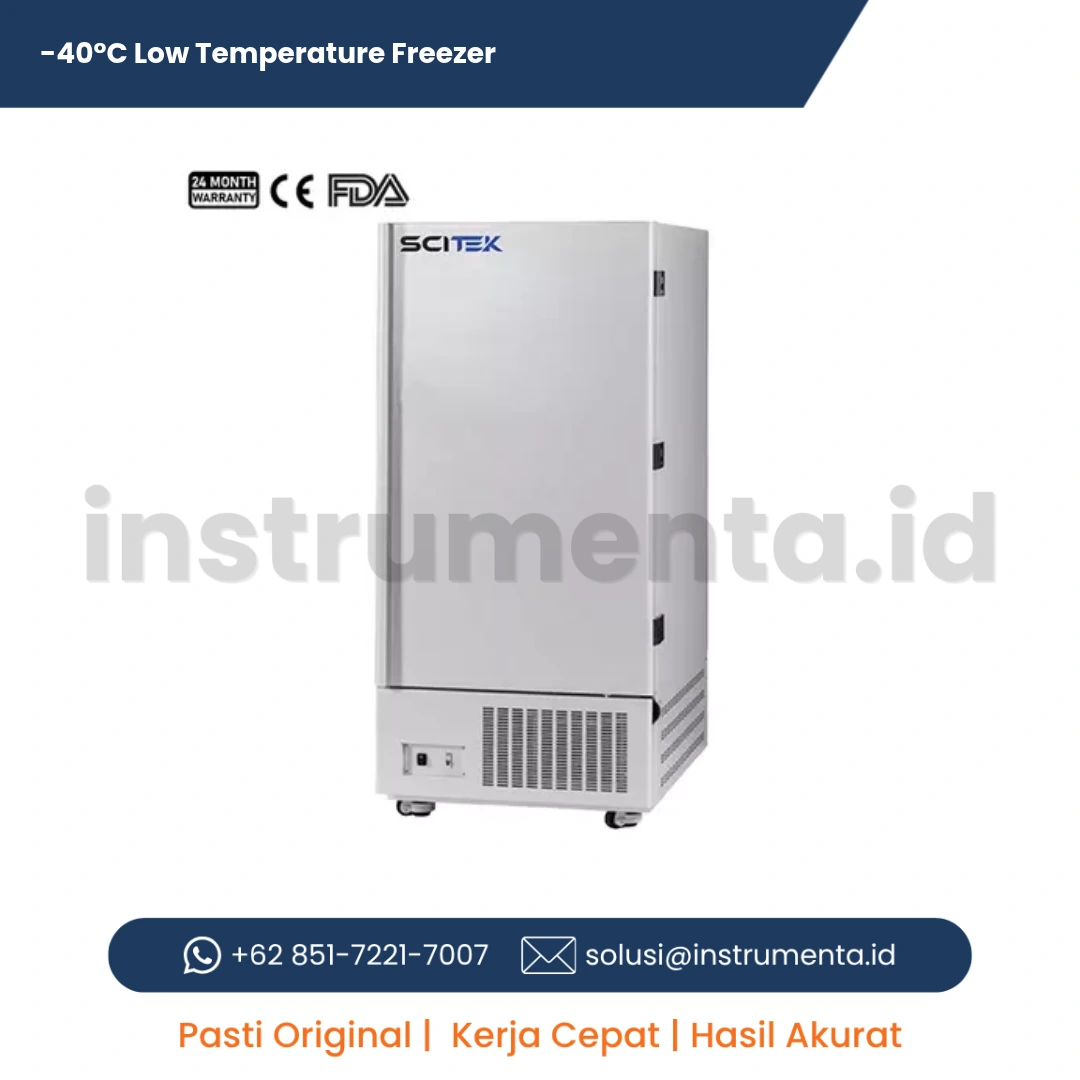 Low Temperature Upright Freezer Scitek -40 Derajat Celcius Lemari Pembeku Laboratorium Medis Vertikal Suhu Rendah Presisi